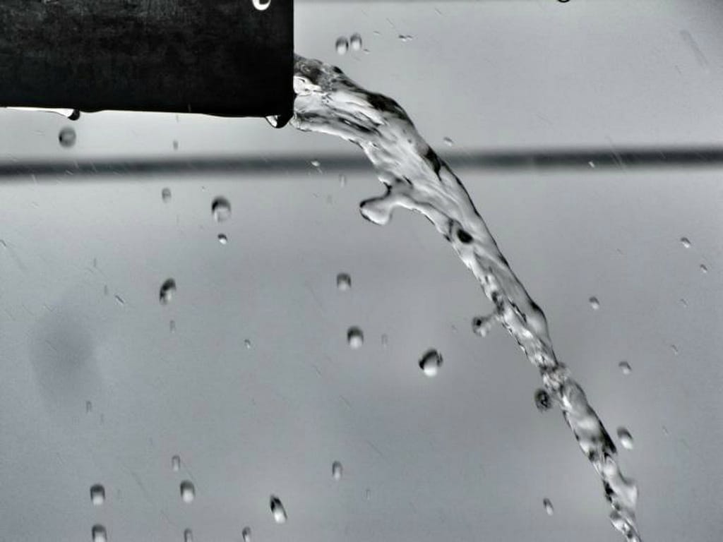 water from a faucet